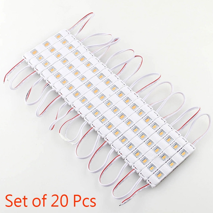 Warm White 3 LED Module, DC 12V Waterproof Module Lens High Glow Light Strip 5630/ 5730 LED, Injection LED Module, SMD Module Decorative Light Lamp with Pasting Tape