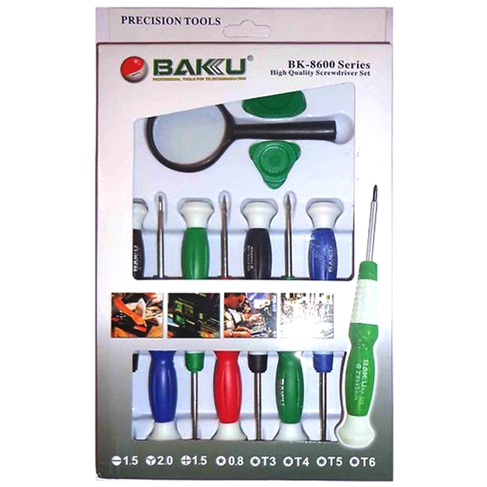 Baku 11 Pieces PC Tool Kit / Screw Driver Set For Mobile, Tablet & Laptop Repairing Made in Best