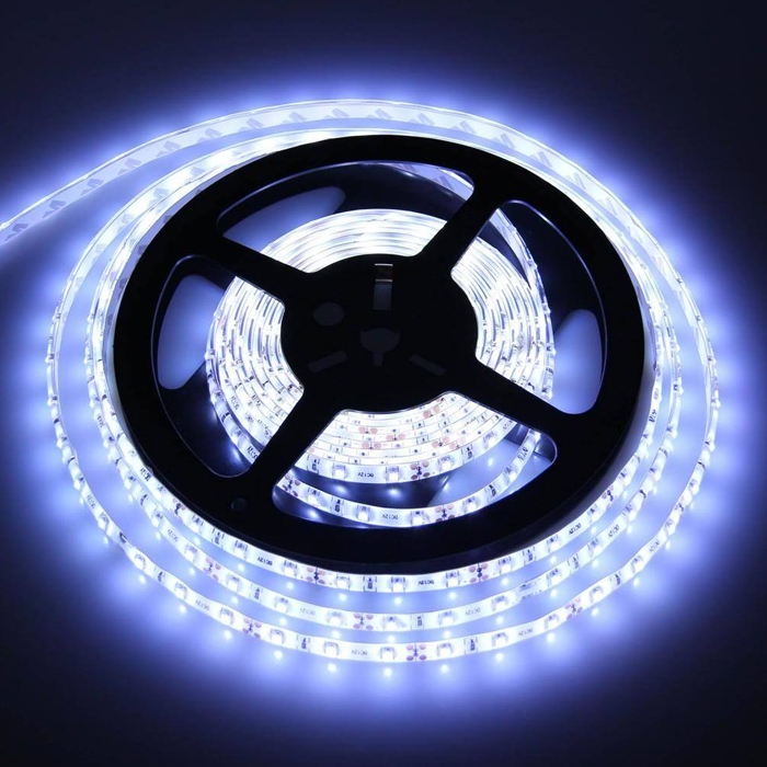 Cool White 5 Meter SMD 3528 LED Flexible Strip Tape 300 LED Light For Home Decor, Automobile, Indoor & Outdoor Lighting Rope + Free 12 Volt DC LED Driver
