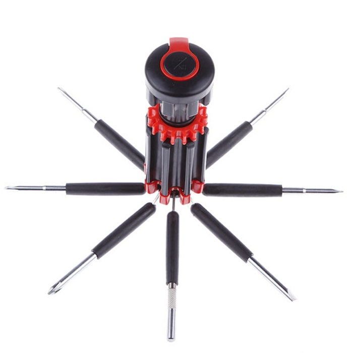 8 in 1 Hand Multi-function Screwdriver Tools Set With 6 LED Flashlight Powerful Torch