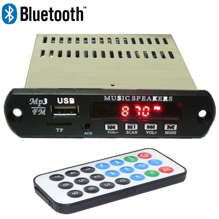 Mini Stereo Audio Amplifier Bluetooth, MP3 Player Decoder Module, SD Card, USB, FM Radio, Aux In With Fully Remote Control