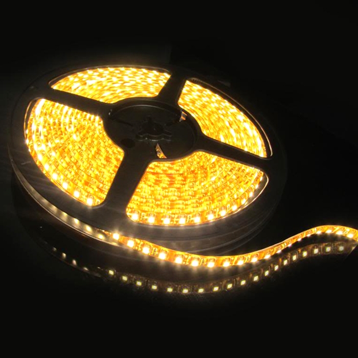 Yellow/ Amber 5 Meter SMD 3528 LED Flexible Strip Tape 300 LED Light For Home Decor, Automobile, Indoor & Outdoor Lighting Rope + Free 12 Volt DC LED Driver