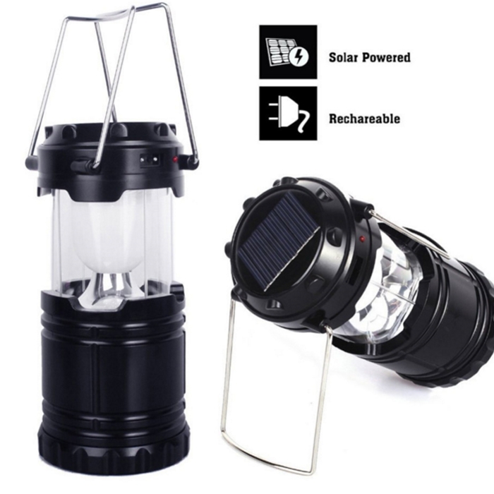 Rechargeable LED Solar Lantern Light, Portable Emergency Solar Lantern, Rechargeable Emergency Light 2 Power Source Solar & Battery, USB Output