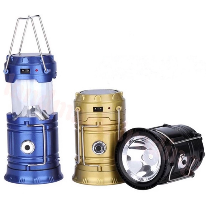 Solar Rechargeable Lantern Outdoor Camping Lamp Solar Multifunctional Household Portable Strong Light Emergency Lantern, 2 Power Source Solar & Battery, USB Output