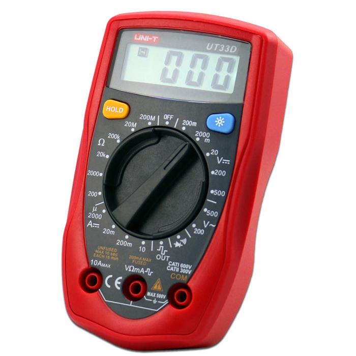 UNI-T UT-33D Digital Multimeter, Palm Size Digital Electrical Multi-Meters 2000µA-10A