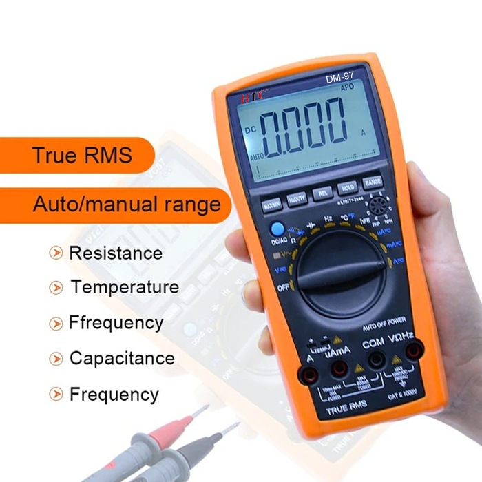 HTC Instrument DM-97 3¾ Digital Multimeter 4000 Counts/ Capacitance/ Frequency/ Temperature/ AC Voltage Range 0.1mV to 750V