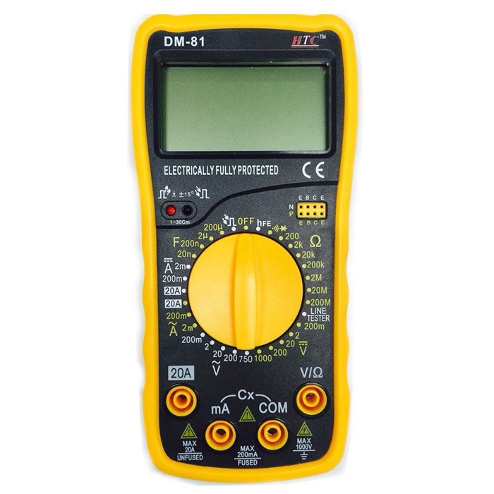 HTC Instrument DM-81 3½ Digital Multimeter Capacitance Diode Transistor & Live Tester (AC Voltage Range 0 to 750V)