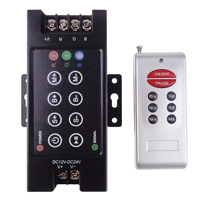 8 Keys RGB Light Controller RF Remote Wireless Control Dimmer 30A DC 12V-24V 360W for 5050/ 3528/ 2835 LED Strip Light