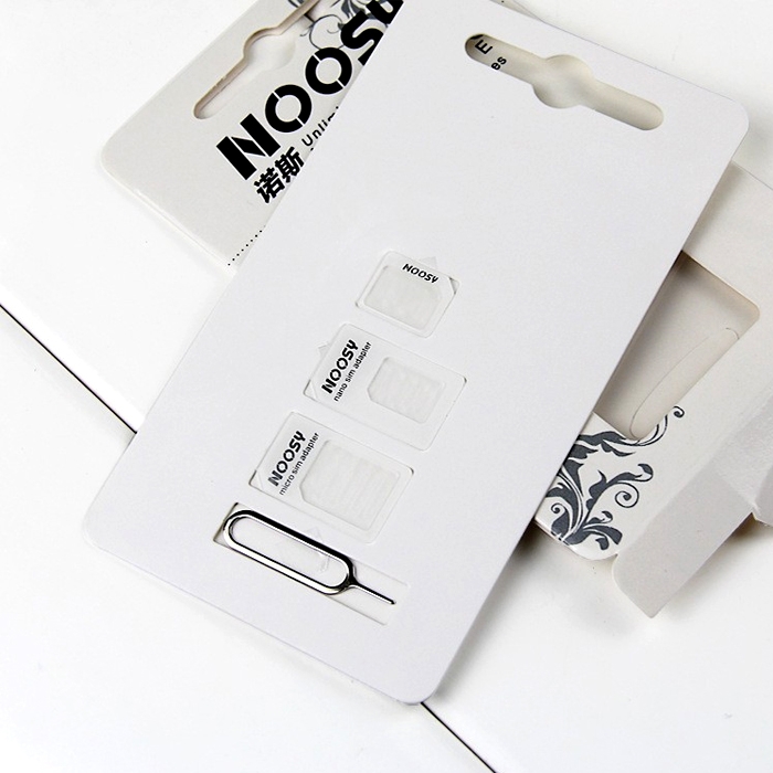 NOOSY 4 in 1 Nano SIM Card Adapters Micro SIM Card SIM Card Adapter Eject Pin for iPhone & All Mobile Phones