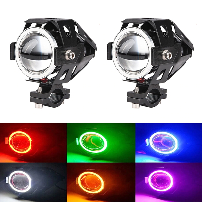 Mini U7 Headlight Driving Fog Spot Lamp, 3 Mode Auxiliary Work Driving Fog Light Super Bright Lamp 3000LM (1 Pair)