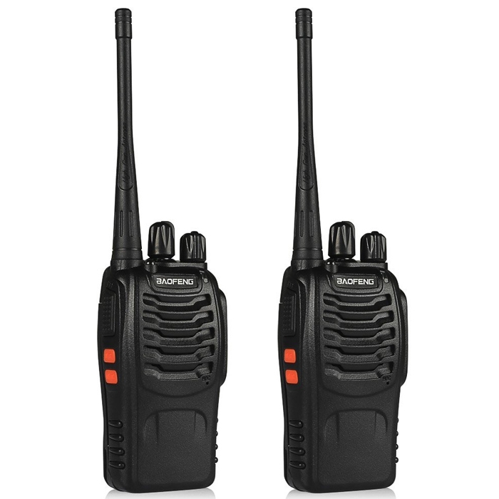 Baofeng BF-888S 2-Way Radios Walkie-Talkies Radio 16CH 5W UHF 400-470MHz, Range Upto 5 Km, Handheld Radios Communicator Transmitter Transceiver Built in LED Torch (1 Pair)