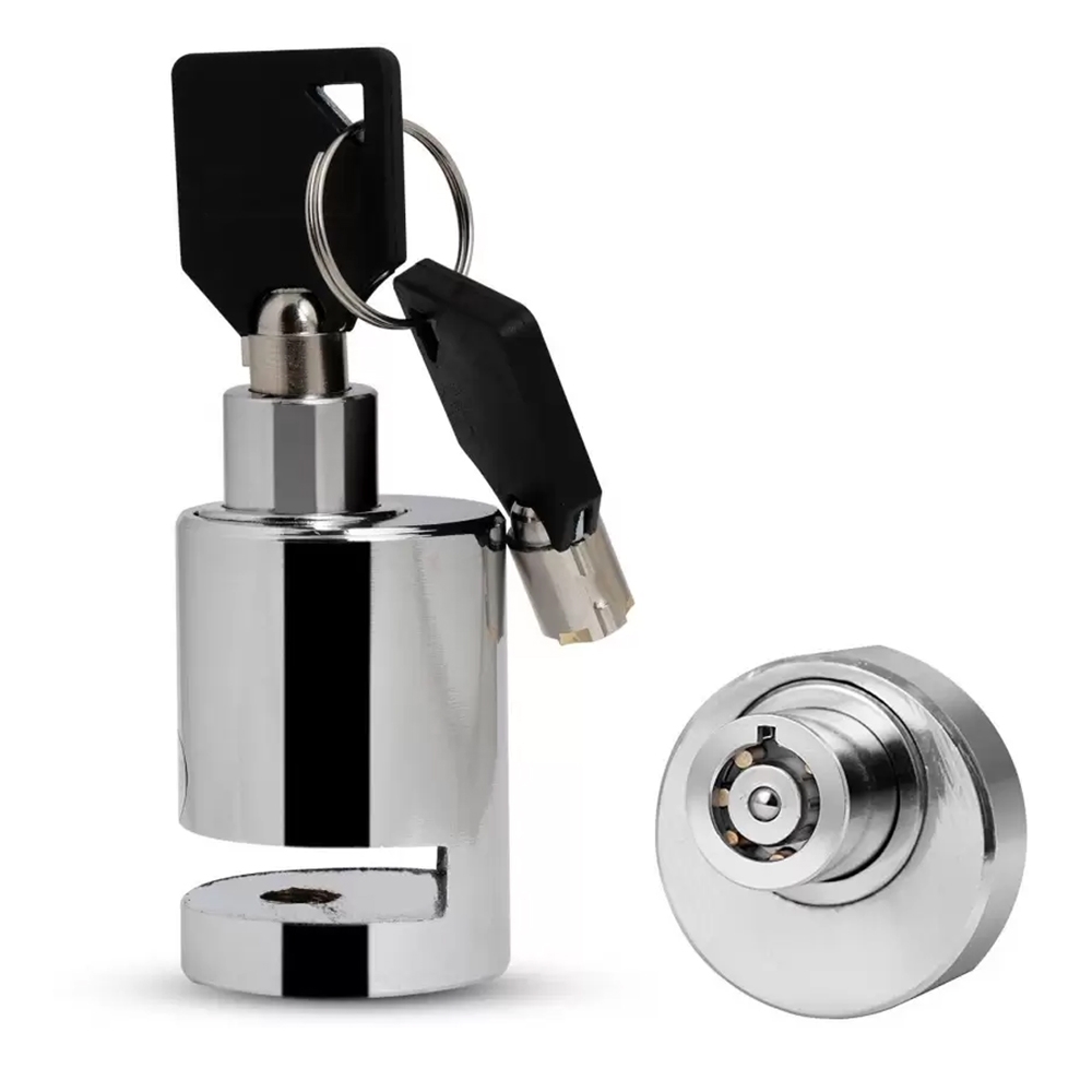 Heavy Duty Round Disc Lock for Motorcycle, Scooter, Bike & Bicycle - Stainless Steel Anti Theft Brake Disc Lock 7 mm Pin (With 2 Keys)