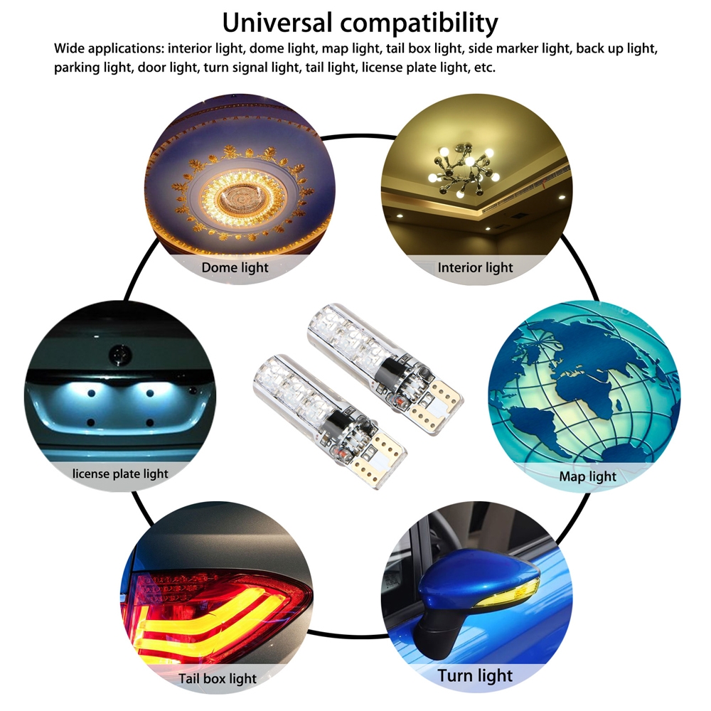 T10 RGB 6 SMD LED Car/ Bike Parking Lights Bulb with Remote Control 13