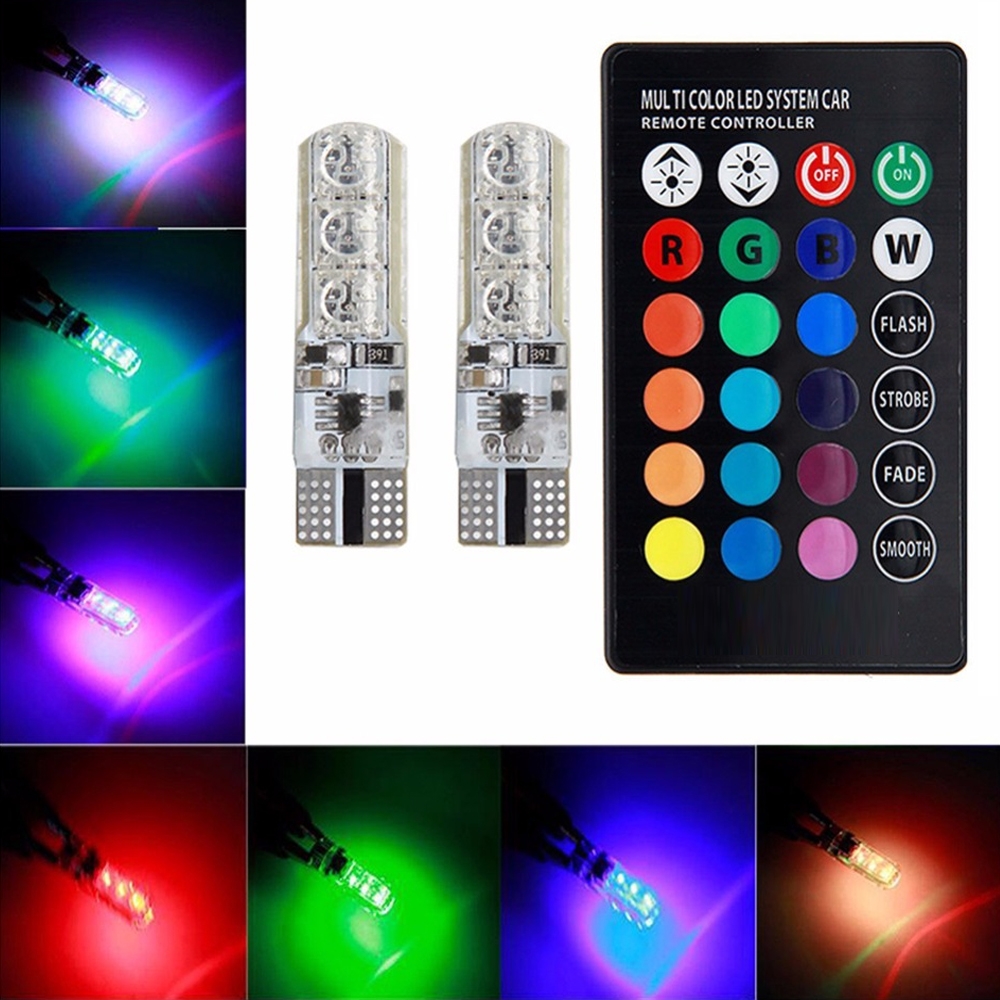 T10 5050 6SMD Remote Control T10 led RGB Light Bulb LED Lamp for Motorcycle/ Auto, Car Led Interior Led