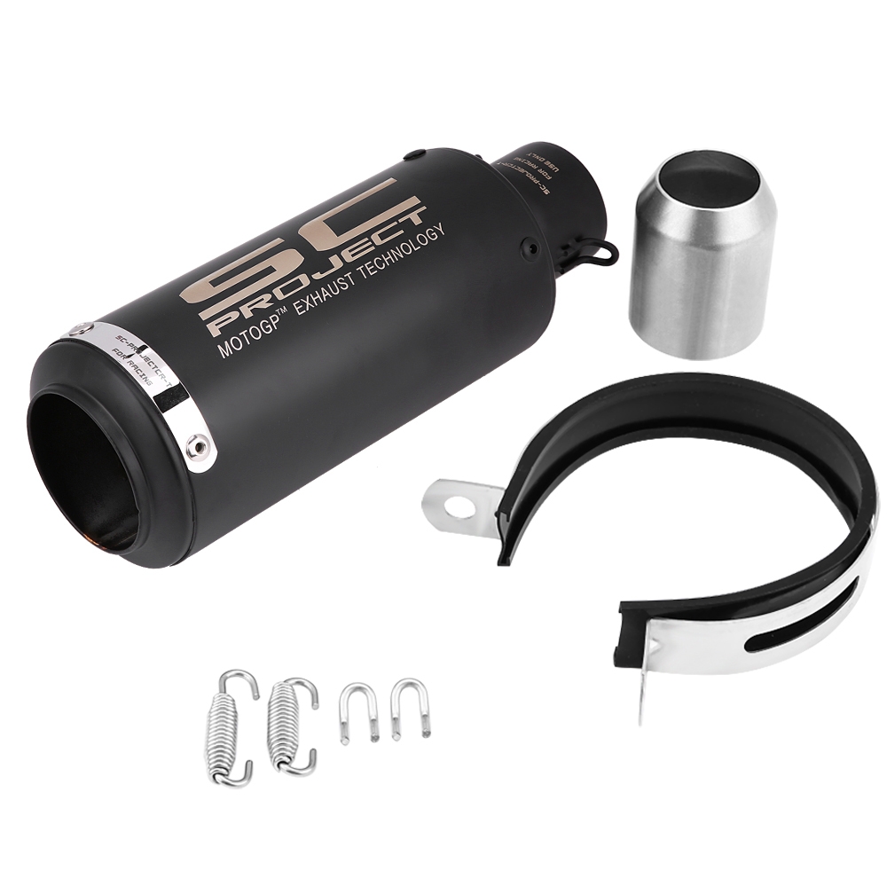 Universal SC Project Black Exhaust Silencer Pipe 36-51mm Muffler Pipe for all Bikes/ Motorcycle