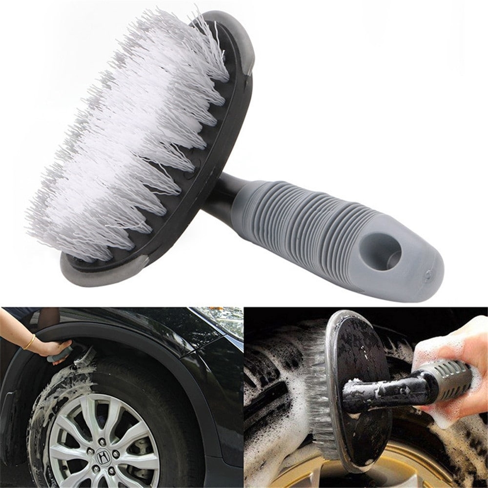Tyre Brush Wheel Cleaning Tire Brush Rim Scrub Brush Cleaner Tyre Auto Truck Motorcycle Bike Wheel Brush Washing Hub Cleaning Tool