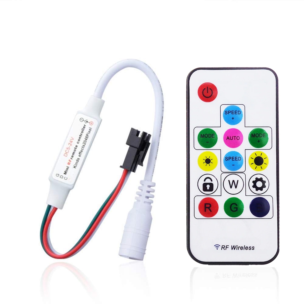 Mini SP103E 14 Key Wireless RF LED Remote Controller with GGD 358 Kinds Effects for DC 5V~24V WS2811, WS2812 & WS2812B LED Strip Module Pixel Light Lamp