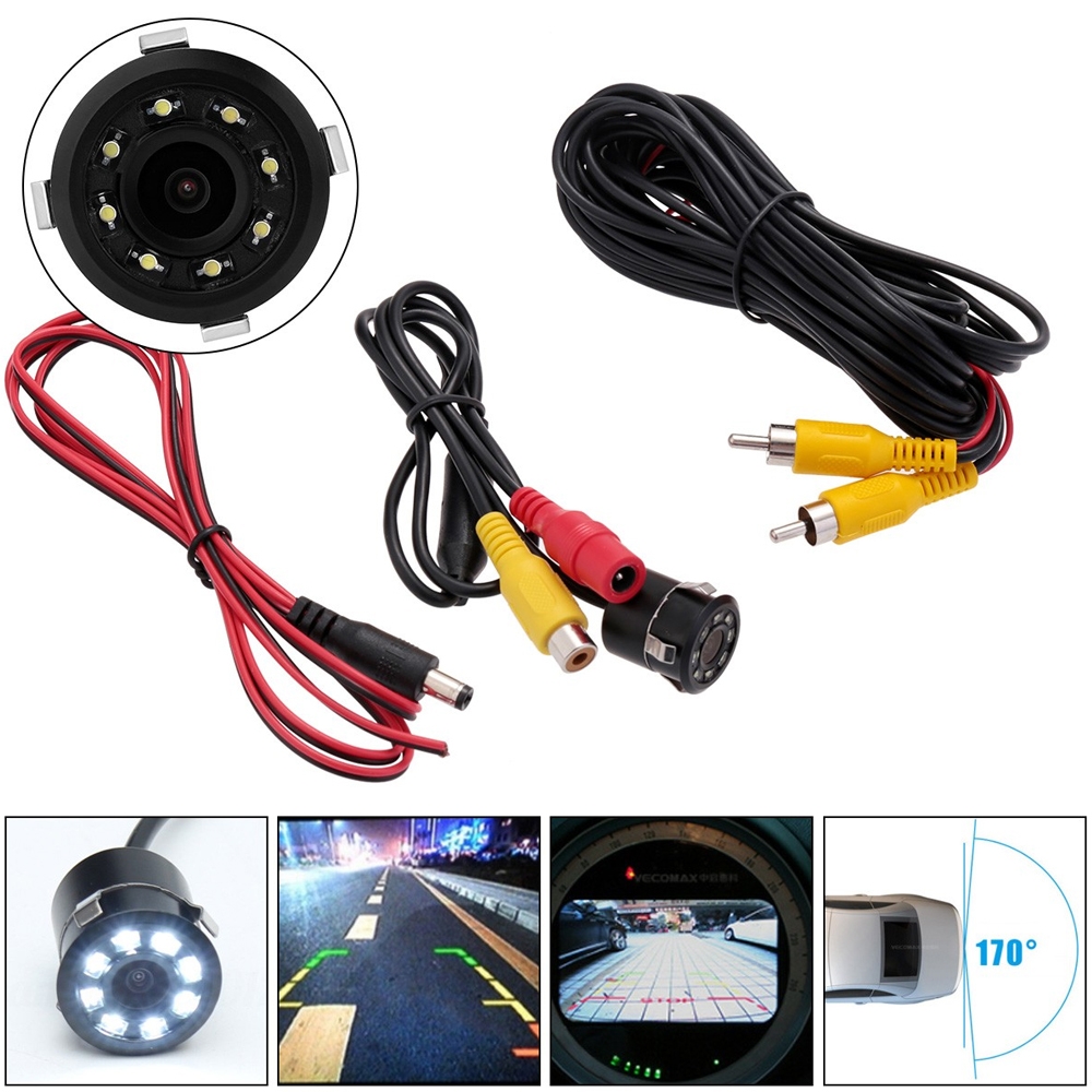 Waterproof Car Rear View Reversing Parking Camera, 8 LED 18.5mm CCD CMOS Night Vision Car Reverse Camera with Night Vision