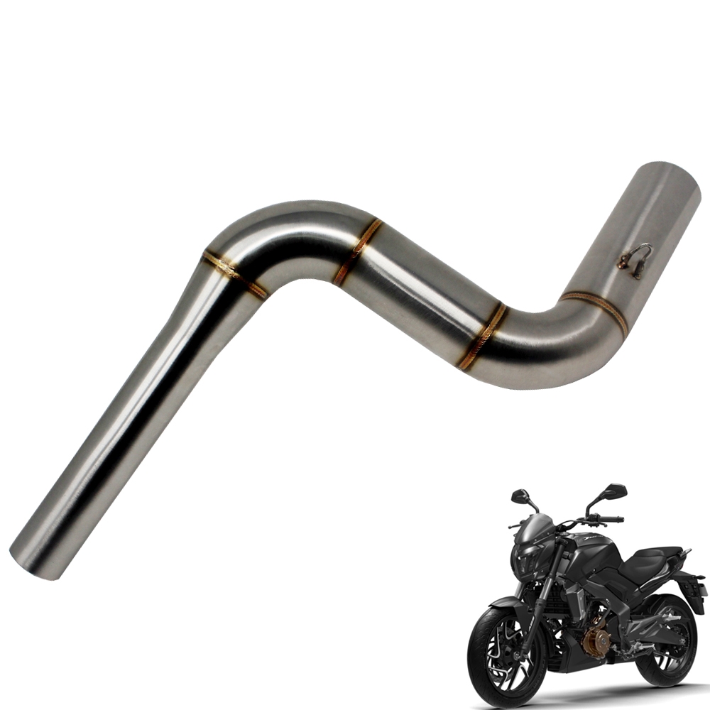 Stainless Steel Motorcycle Exhaust Middle Muffler Bend Pipe for Bajaj Dominar 400/ Bajaj Pulsar 200NS/ Bajaj Pulsar RS200, Dominar Bend Pipe Slip-On