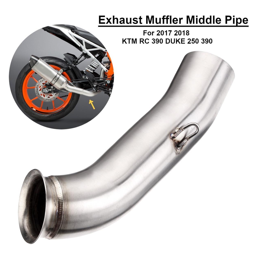 Stainless Steel Motorcycle Exhaust Middle Muffler Bend Pipe for KTM RC 390/ KTM DUKE 125/ KTM DUKE 250/ KTM DUKE 390 (2017-2018 Models)