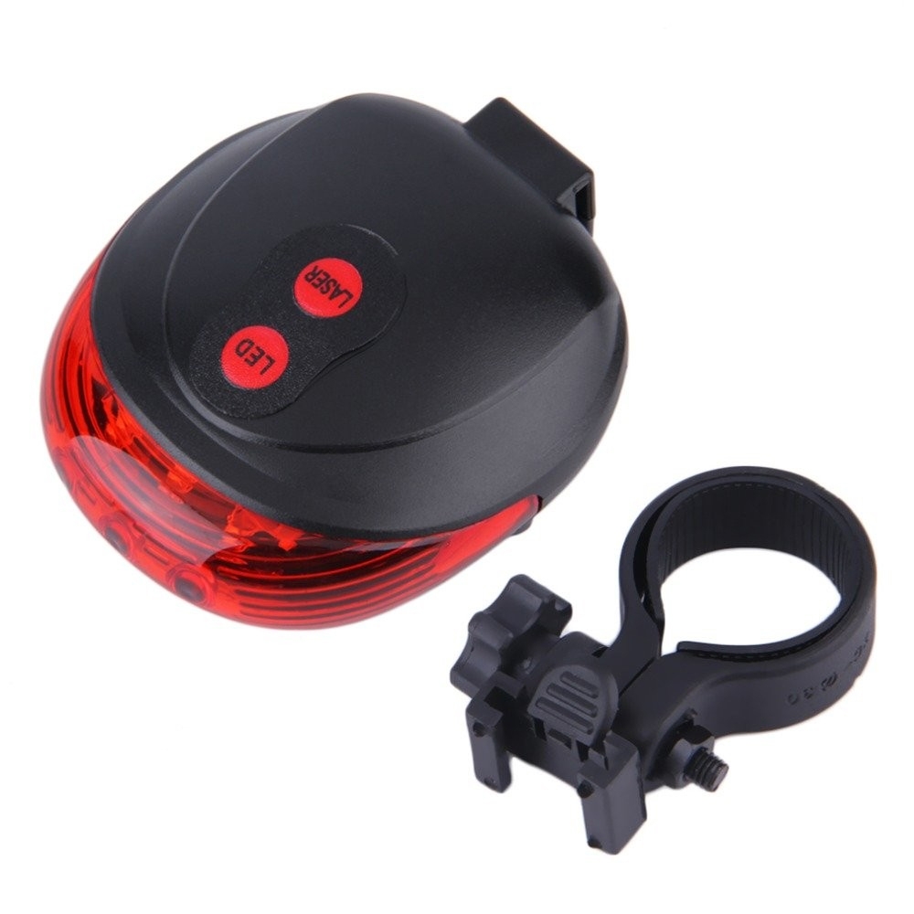 Waterproof Cycle Light 5 LED 2 Laser Beams Bike Bicycle Laser Tail Light 7 Flash Mode, 5 LED Cycling Rear Light, Bike Tail Lamp