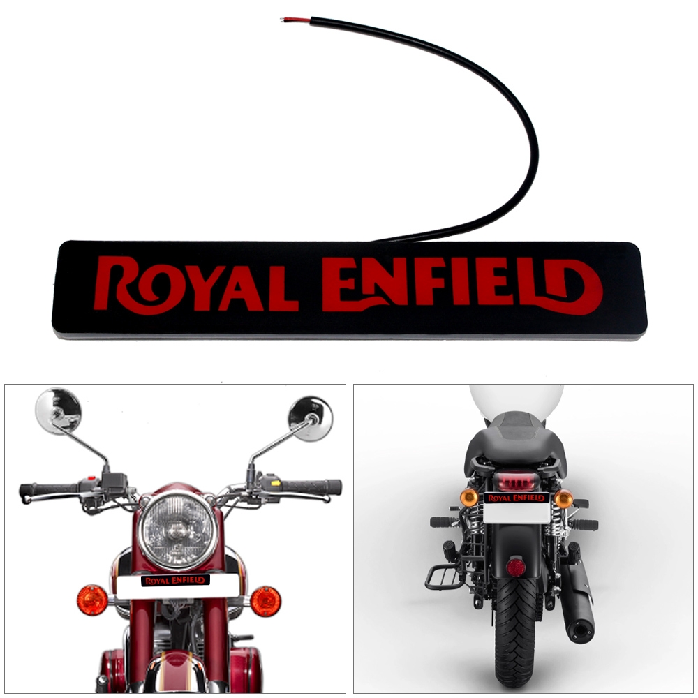 Red DRL Light, Front & Rear LED Light with Royal Enfield Logo, Tail Brake Stop Light Strip for all Royal Enfield Bikes