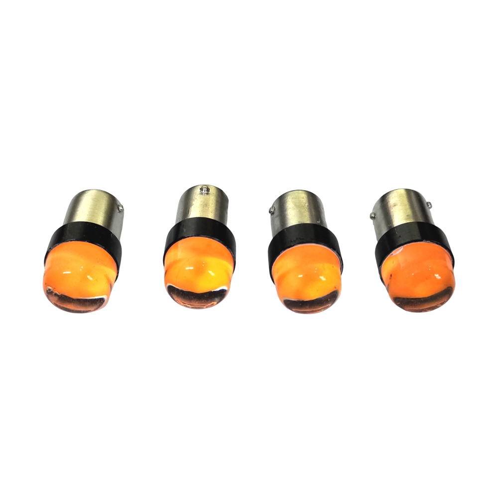 High Quality Super Bright Silicon LED Bulb for Motorcycle & Car Indicator, BAU15S LED Bulb for Indicators/ Tail Break Stop/ Turn Signal Light - Set of 4 (6 Month Warranty)