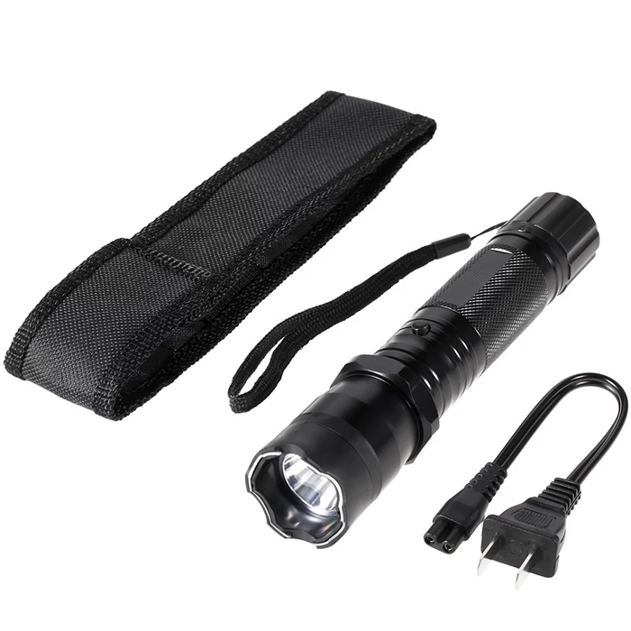 Led White Shield Self Defense Stun Gun Stick, Torch & Siren at Rs