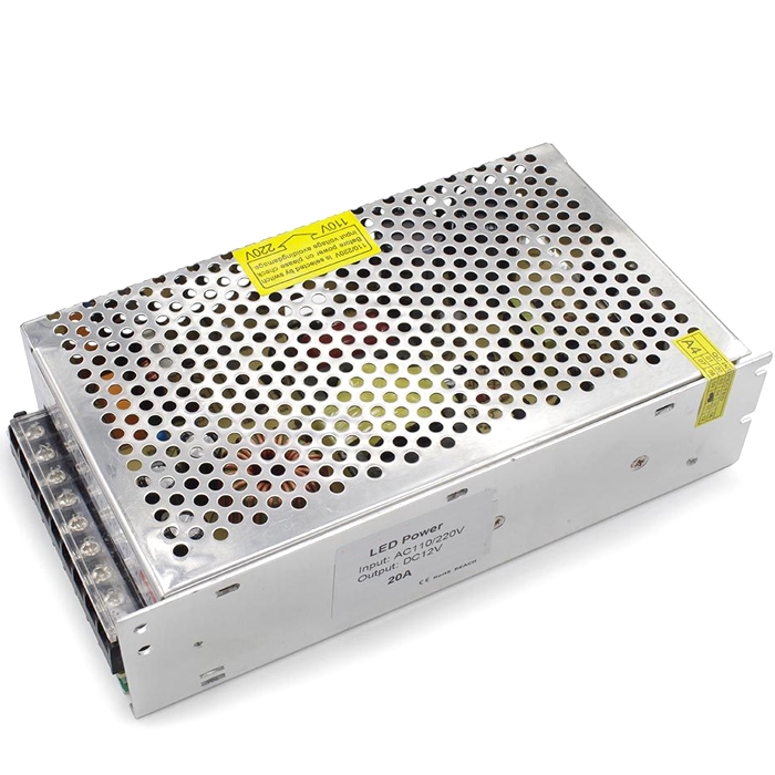 12V 20A 240W Switch Power Supply, AC to DC 12 Volt 20 Amp SMPS for LED Strip/ CCTV Power Supply, Input 110~240V AC (1 Year Warranty)