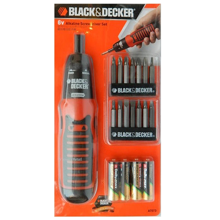 BLACK+DECKER 6V Alkaline Cordless Powered Screwdriver with (4) AA