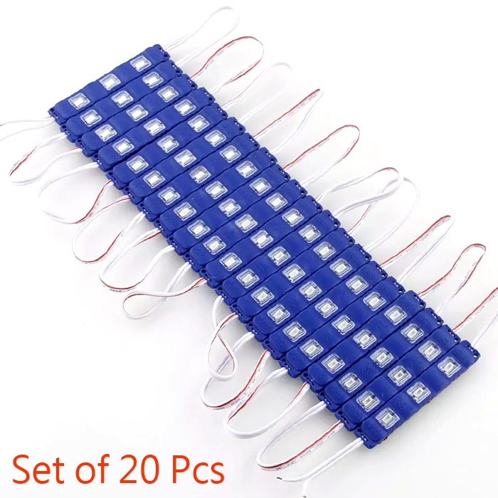 Blue 3 LED Module, DC 12V Waterproof Module Lens High Glow Light Strip 5630/ 5730 LED, Injection LED Module, SMD Module Decorative Light Lamp with Pasting Tape