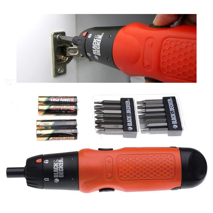 BLACK+DECKER 6V Alkaline Cordless Powered Screwdriver with (4) AA