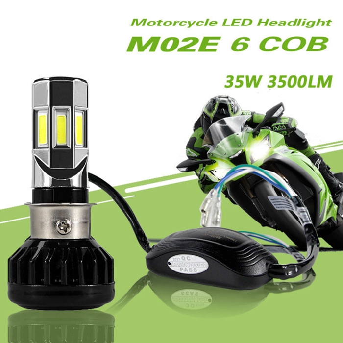 FARO LAMPADA LED H4 H6 6 KIT PER MOTO MOTOCICLETTA 35W WATT MOD. M02E 3500  LMN