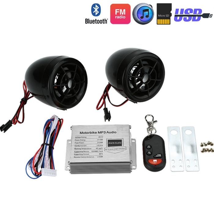 Bluetooth Motorcycle Anti Theft Alarm With Bluetooth MP3 FM AUX