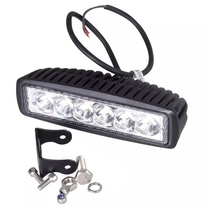 6 CREE LED 18W 6 Inch Off Road, Spot Light, Fog Light Bar, Driving Auxiliary Lamp for Car/Bike, SUV, Truck, Boat Work lights, Super Bright White