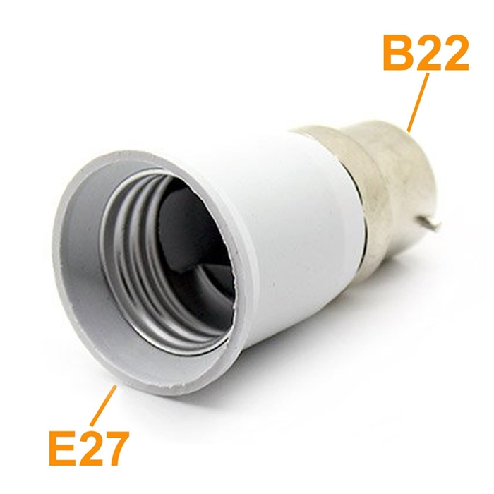 B22 Male to E27 Female Bulb Holder Converter, LED, Halogen, CFL Light Base Bulb Lamp Adapter Converter Socket Holder (Pack of 2)