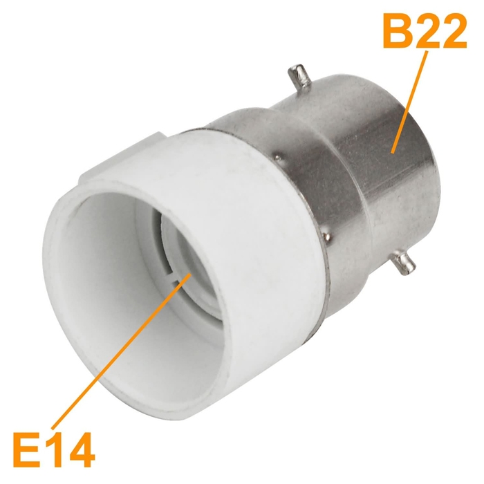 B22 Male to E14 Female Bulb Holder Converter, LED, Halogen, CFL Light Base Bulb Lamp Adapter Converter Socket Holder (Pack of 2)