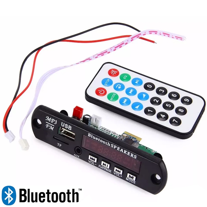 Bluetooth MP3 Decoder Module With Dancing Display, FM, USB, AUX, SD Card, MP3 Decoder Module With Fully Remote Control - VTF-108 BT