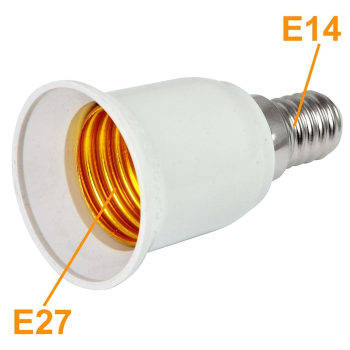 E14 Male to E27 Female Bulb Holder Converter, LED, Halogen, CFL Light Base Bulb Lamp Adapter Converter Socket Holder (Pack of 2)