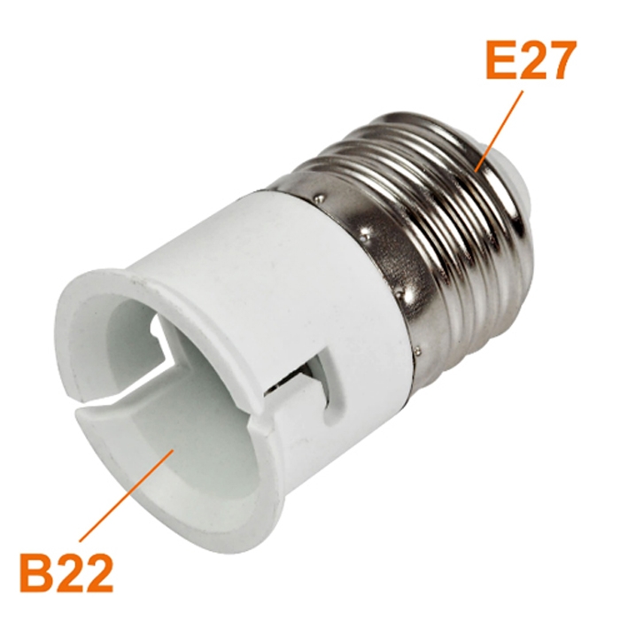 E27 Male to B22 Female Bulb Holder Converter, LED, Halogen, CFL Light Base Bulb Lamp Adapter Converter Socket Holder (Pack of 2)