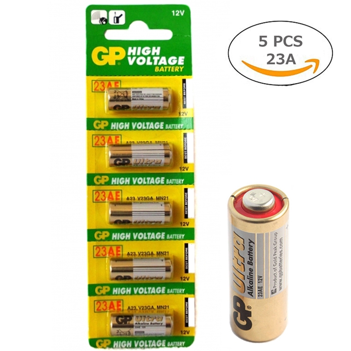 23A 12V Alkaline High Voltage Battery for Remote Control Toys Primary Dry Alkaline Battery L1028 21/23 A23 E23A K23A V23GA GP23A RV08 LRV08 - (Pack of 5)