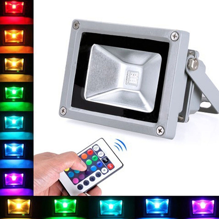 Waterproof RGB 10 Watt LED Flood Light, Input AC 110-264V, 10W RGB Flood Light for Indoor & Outdoor Use