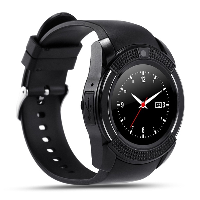 V8 Round Dial Bluetooth Smart Watch Phones For Android Bluetooth Wrist Watch Camera Pedometer With Sim Card Memory Slot
