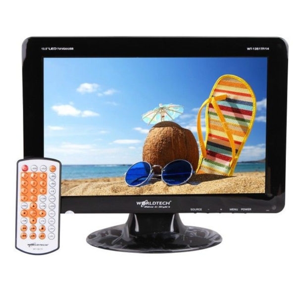 WORLDTECH 13.5 Inches HD LED TV (WTTFT1351) With USB/ HDMI/ Memory Card/ Camera/ AV INOUT/ VGA