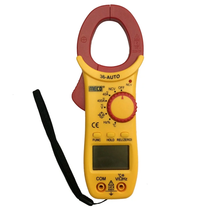 Meco 36-Auto Digital AC/DC Clamp Meter/ Multimeter/ Temperature Meter, Jaw opening-25mm, 600 A 600 V (4000 Counts)