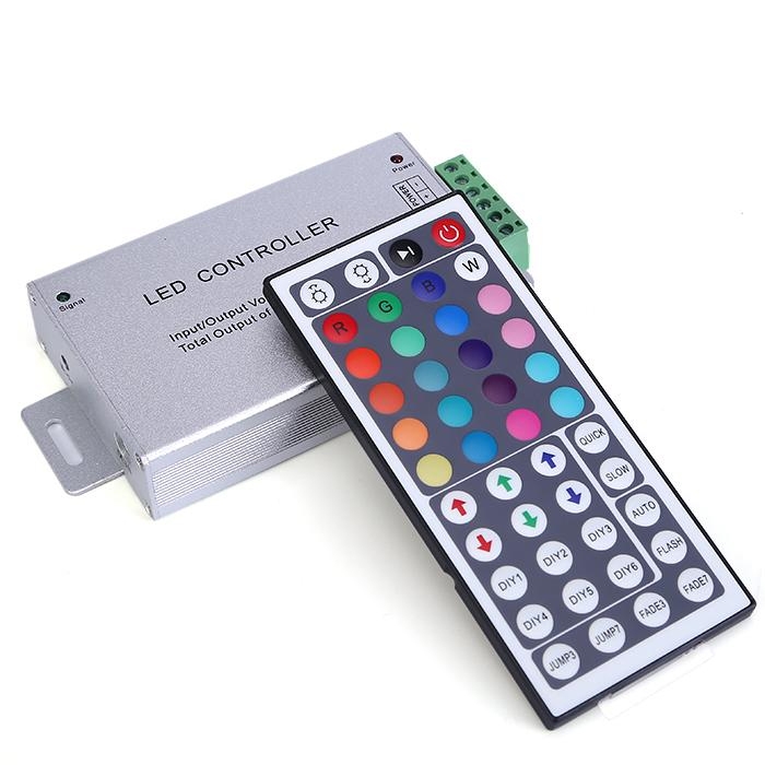 DC 12-24V 24A IR Led Controller with 44 Key Remote Control for 2835/ 5050 RGB LED Strip Auto Memorizing Function