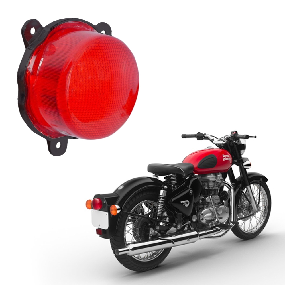 High Quality Dual Ring LED Tail Light with Parking DRL Light & Number Plate Light for Royal Enfield Classic 350/ 500