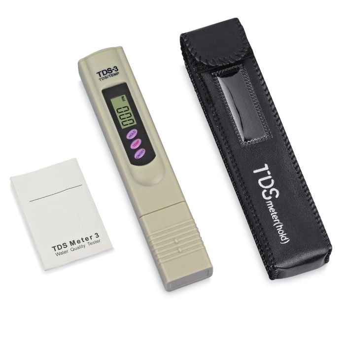 Digital TDS Meter Water Tester Detection Digital LCD Display Water TDS3/ TEMP/ Hold PPM Tester for Measuring Water Purity Quality