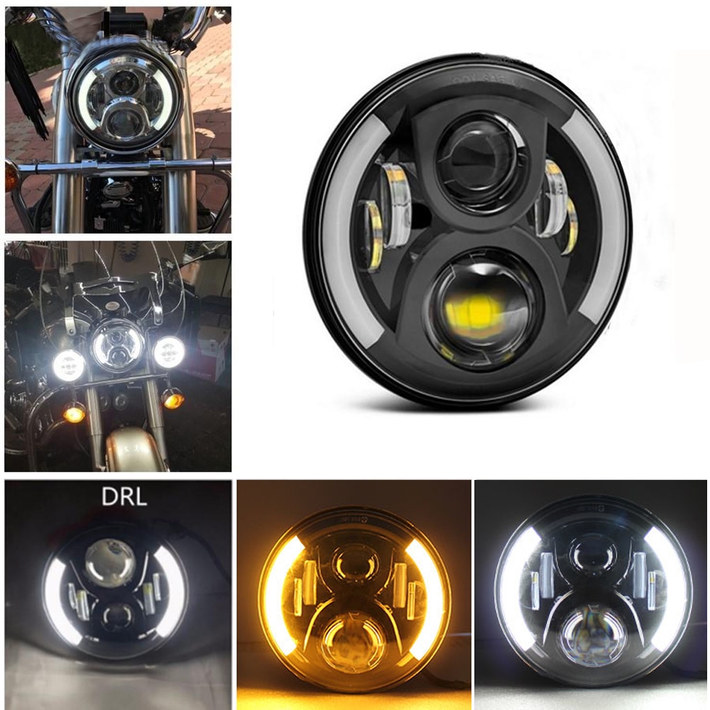 5.75 Inch 45W Hi/Lo Beam Round Projector LED Headlight For Harley Motorcycle