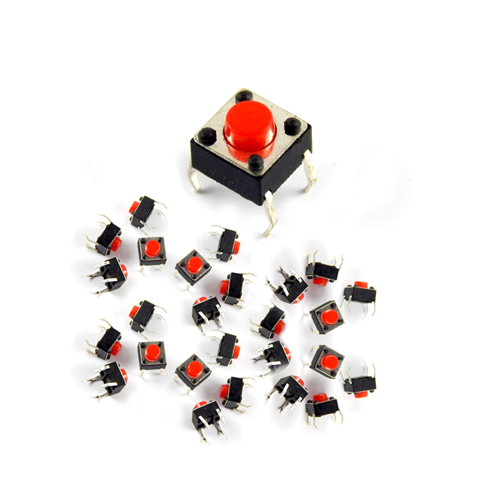 Miniature Micro Momentary Tactile Tact Touch Push Button Switch 4 Pin, 6x6x6 mm (50 PCS)